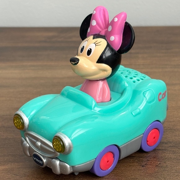 * VTECH Go Go Smart Wheels Disney MINNIE MOUSE Blue Car Lights & Sounds WORKS * - Picture 1 of 10